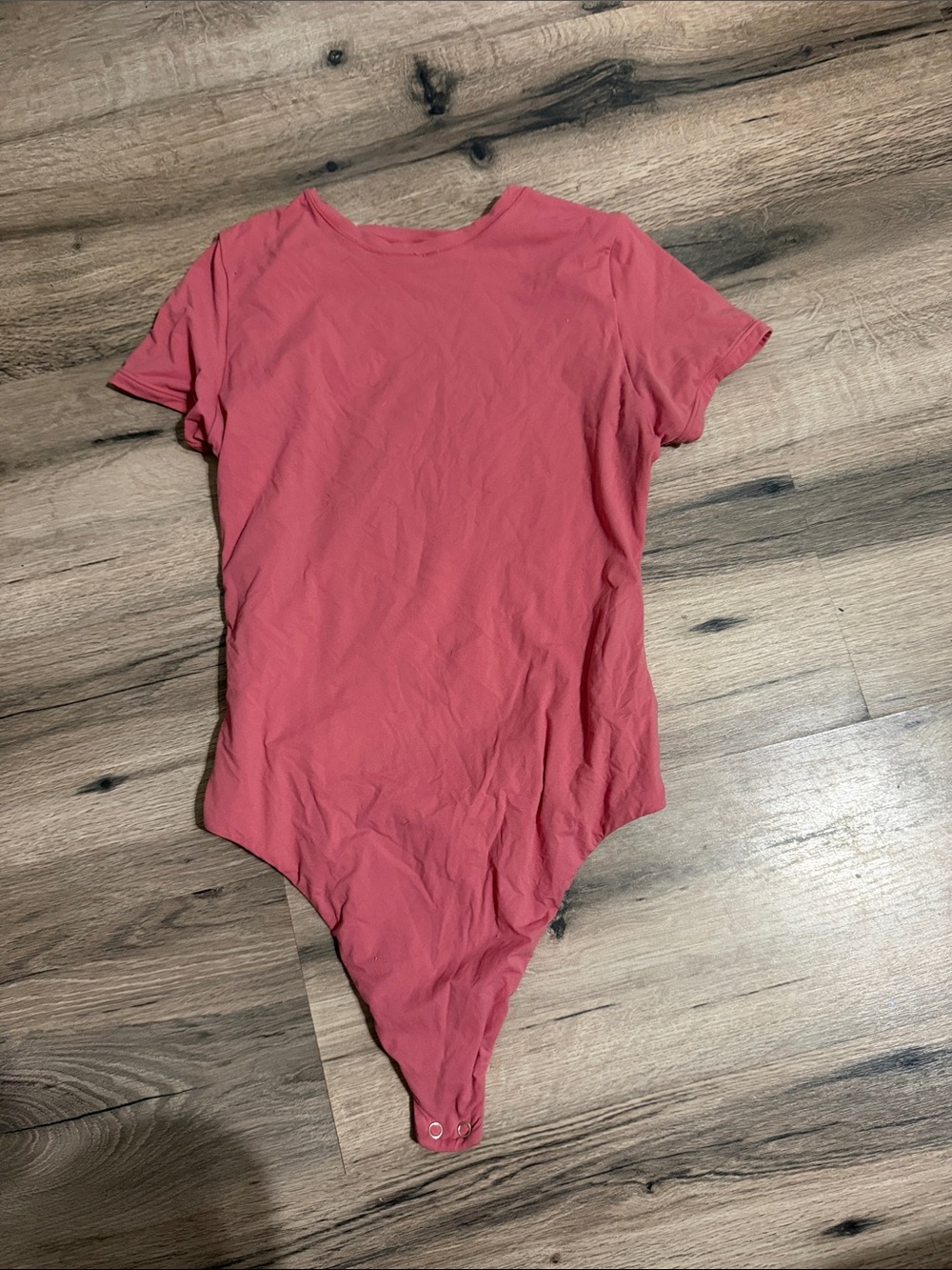 Auden Coral Pink Short Sleeve Bodysuit